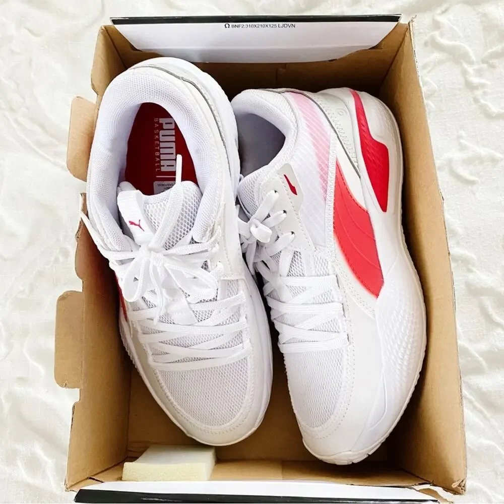 PUMA Court Rider Team 'White High Risk Red Basketball Sneakers
